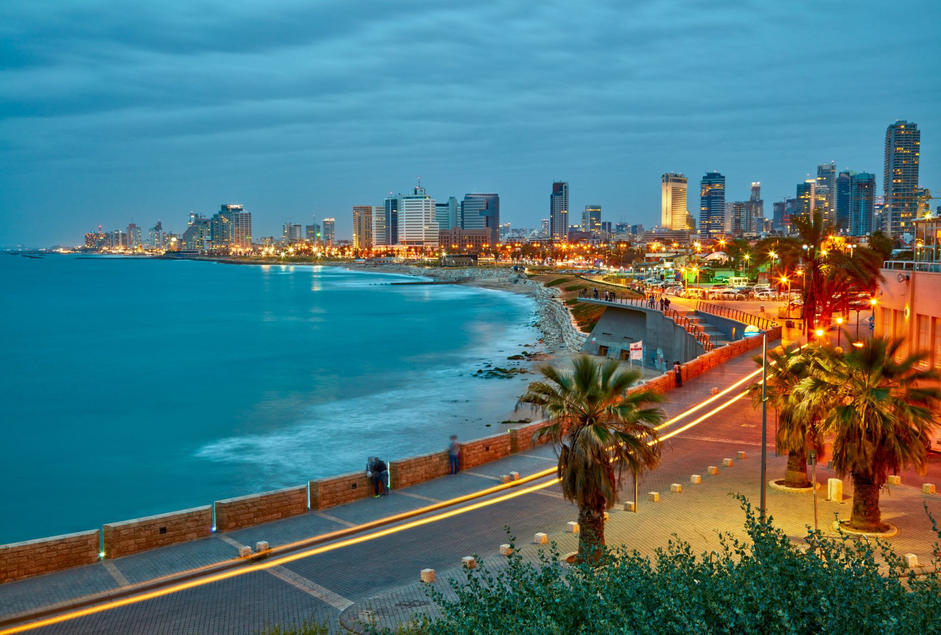 Tel Aviv Israel. After sunset view from Jaffa
