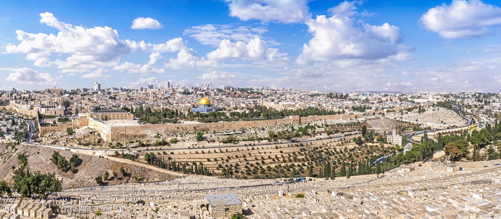 Jerusalem Old City And The Ancient Jewish Cemetery In The